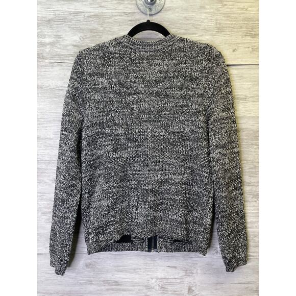 Old Navy Cardigan Sweater Womens M Black Marl Knit Full Zip Long Sleeve Metallic - Picture 10 of 10